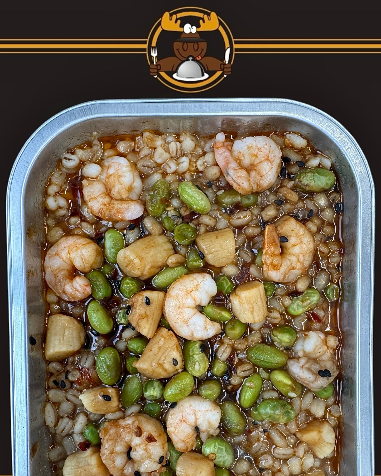 🍤 Pearl Barley Risotto with Seafood, Sweet and Spicy Sauce