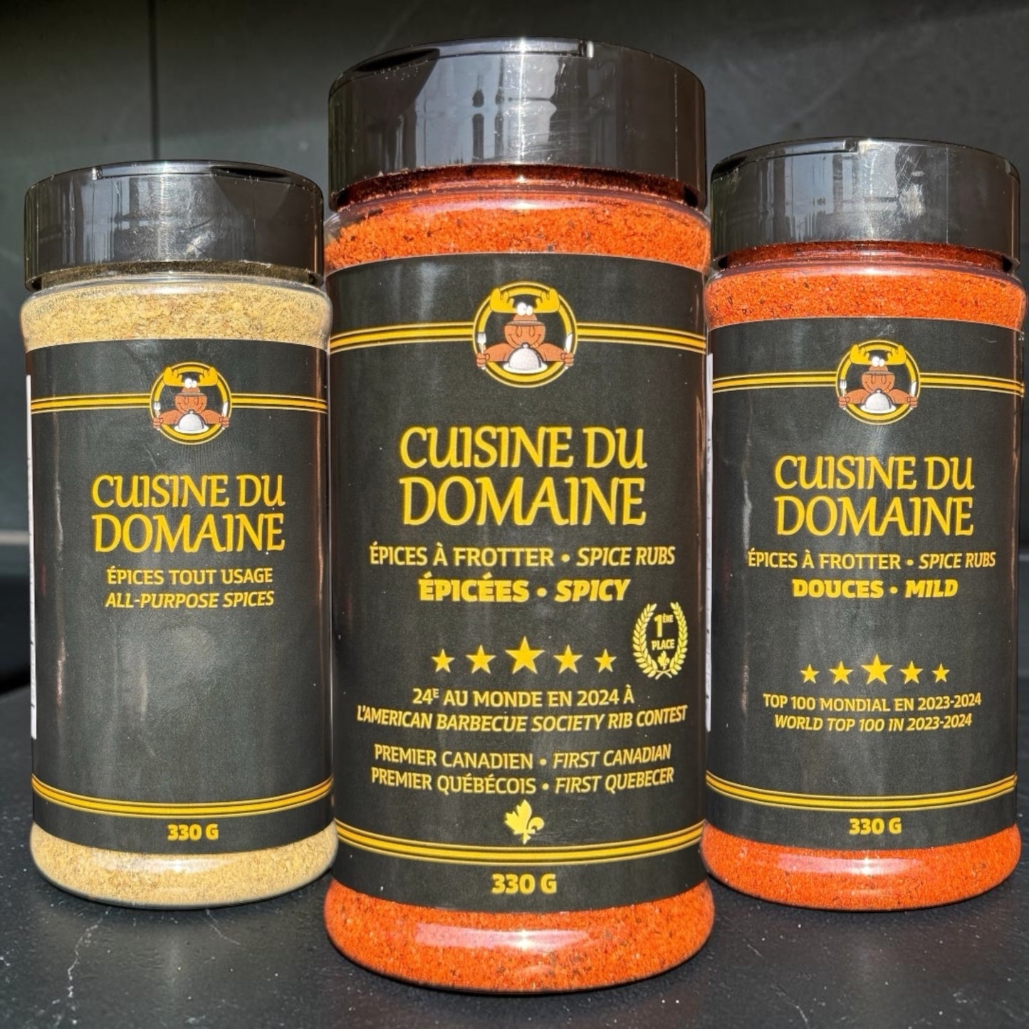 Trio d’épices Cuisine du Domaine — 3 de 330 g pour 36 $