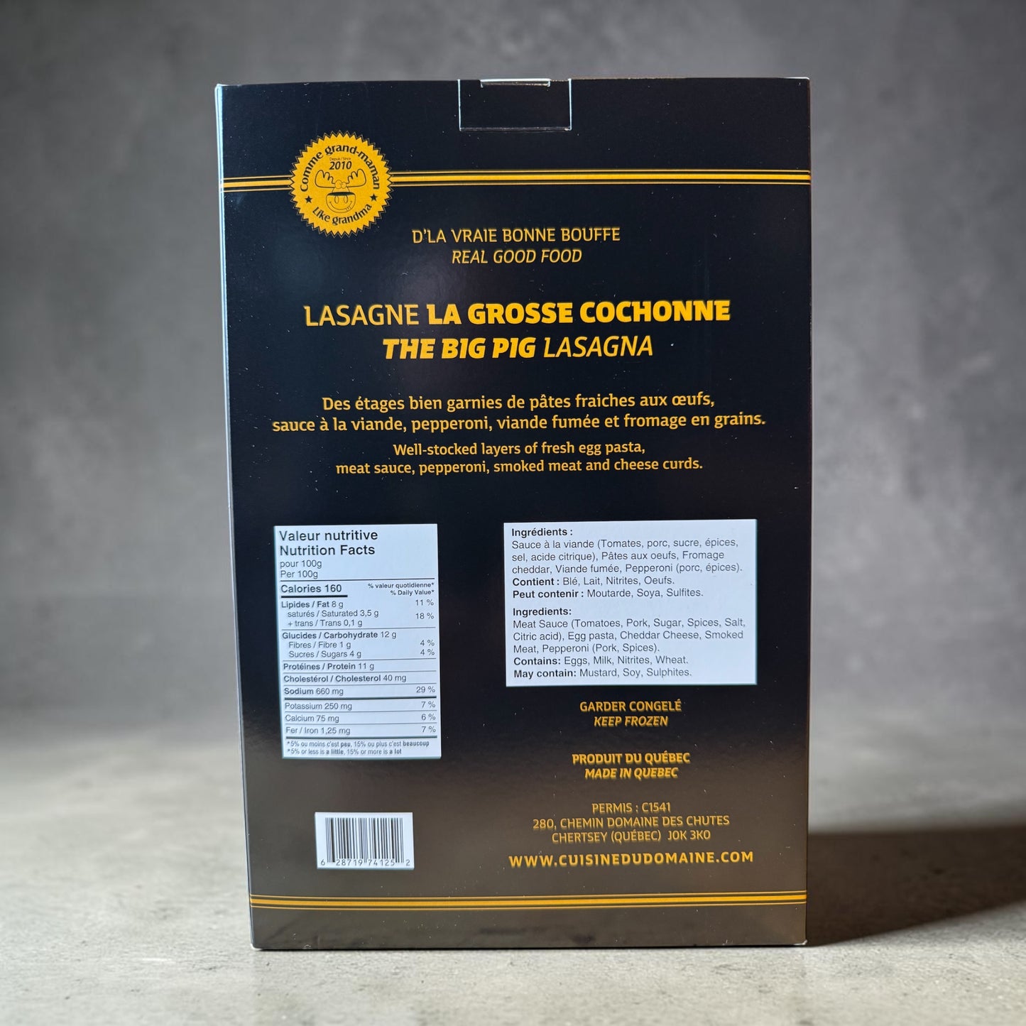 Lasagne La Grosse Cochonne – Format 2,4 kg