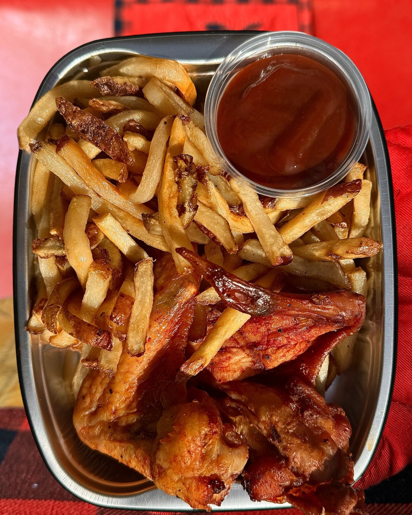 Wings and fries meal